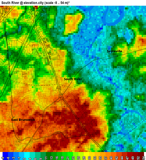 South River elevation map