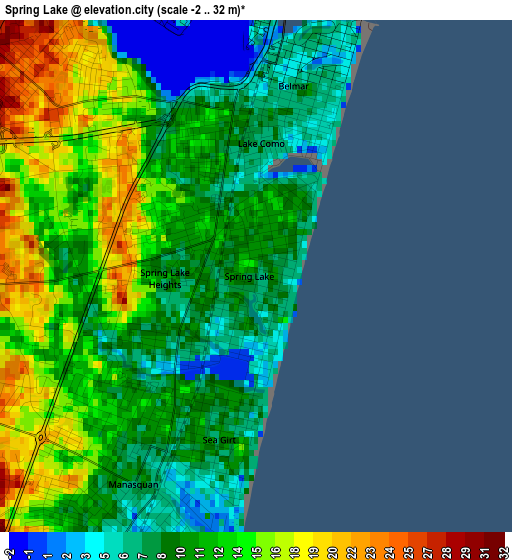 Spring Lake elevation map