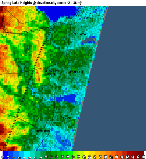 Spring Lake Heights elevation map