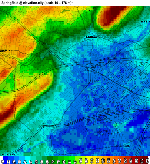 Springfield elevation map