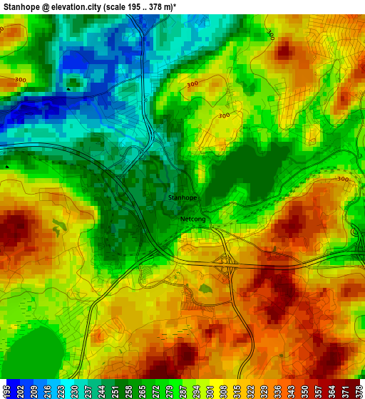 Stanhope elevation map