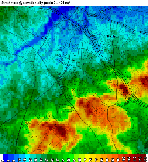 Strathmore elevation map