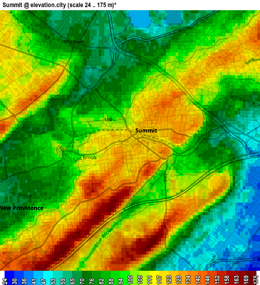 Summit elevation map