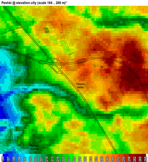 Peshki elevation map