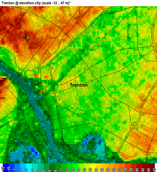 Trenton elevation map