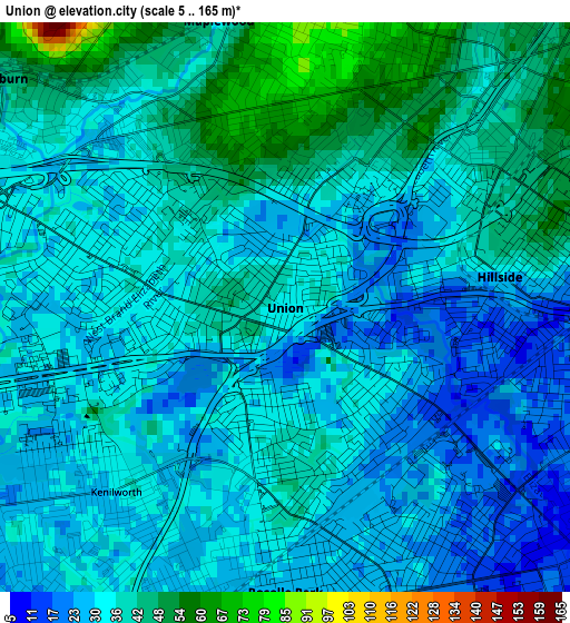 Union elevation map