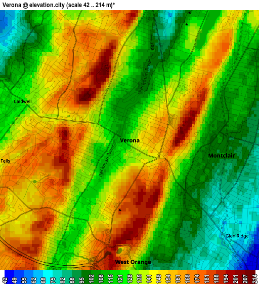 Verona elevation map