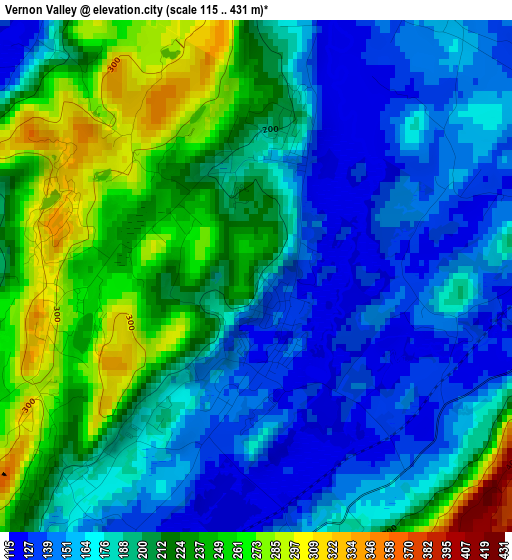 Vernon Valley elevation map