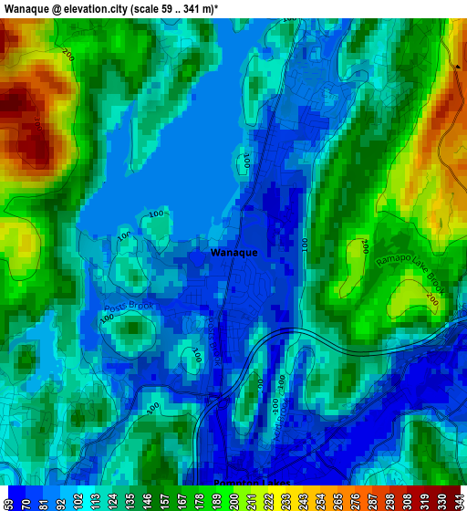 Wanaque elevation map