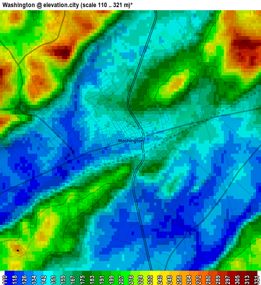 Washington elevation map