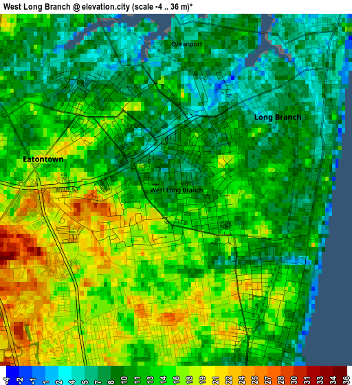 West Long Branch elevation map