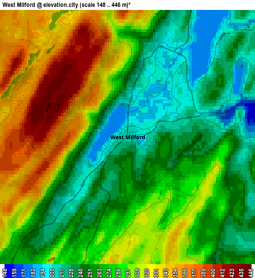 West Milford elevation map