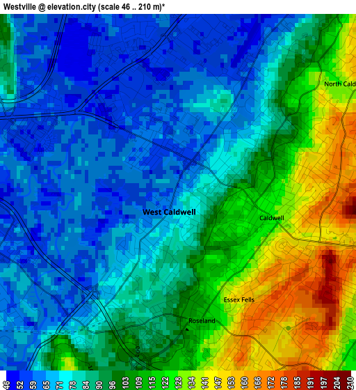 Westville elevation map