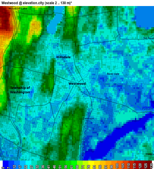 Westwood elevation map