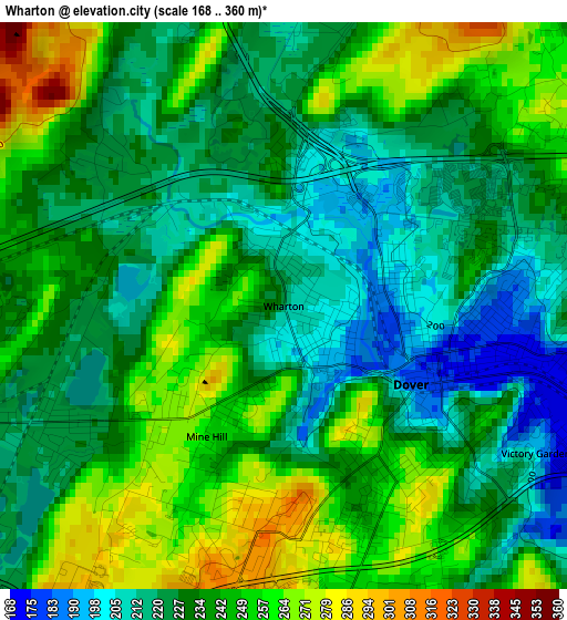 Wharton elevation map