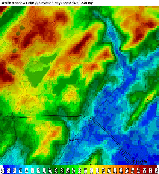 White Meadow Lake elevation map