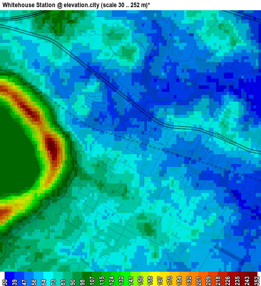 Whitehouse Station elevation map
