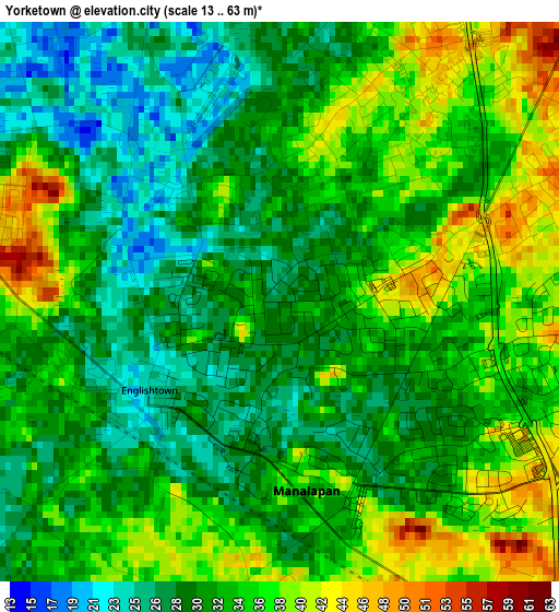 Yorketown elevation map