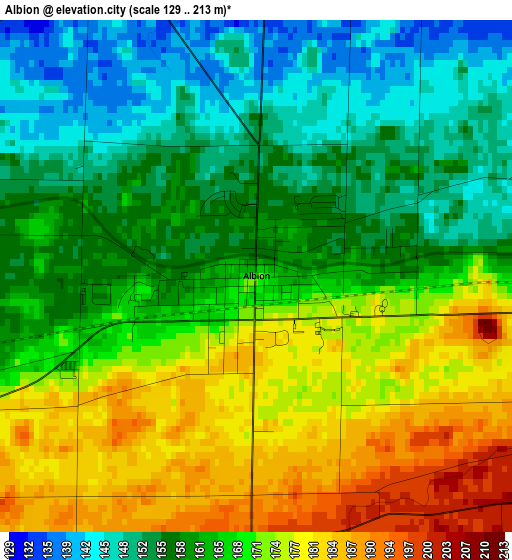 Albion elevation map