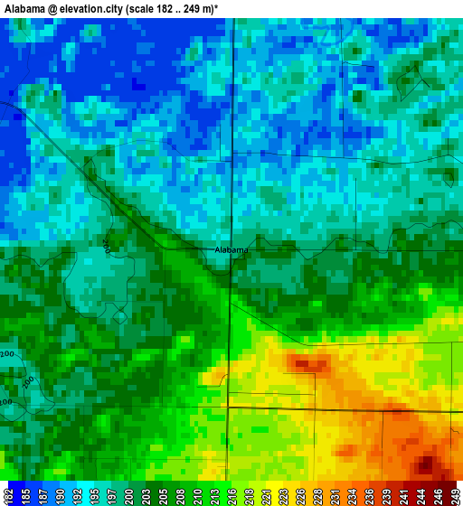 Alabama elevation map