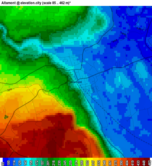 Altamont elevation map