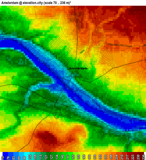 Amsterdam elevation map