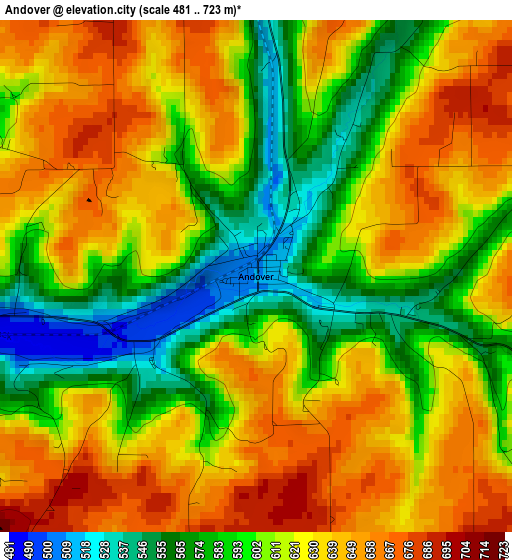 Andover elevation map