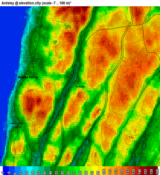 Ardsley elevation map