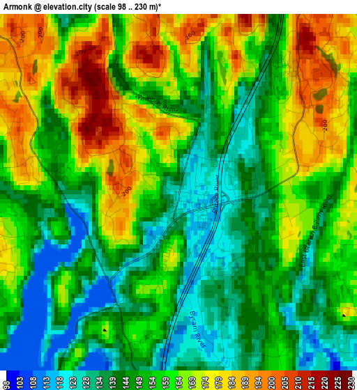 Armonk elevation map