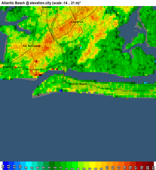 Atlantic Beach elevation map