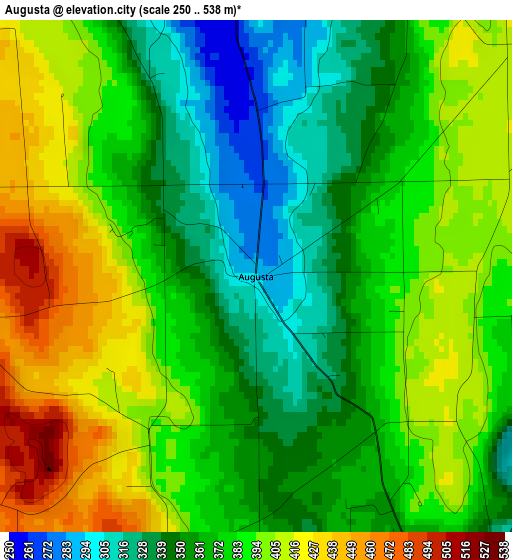 Augusta elevation map