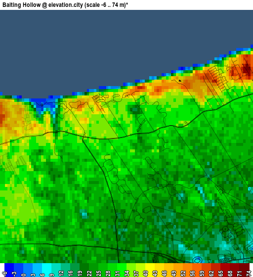 Baiting Hollow elevation map