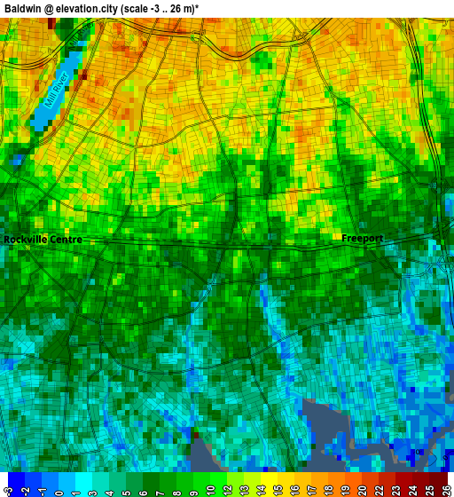 Baldwin elevation map