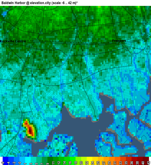 Baldwin Harbor elevation map