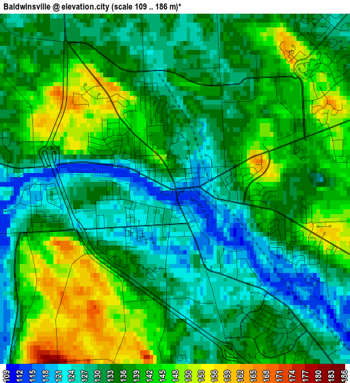 Baldwinsville elevation map