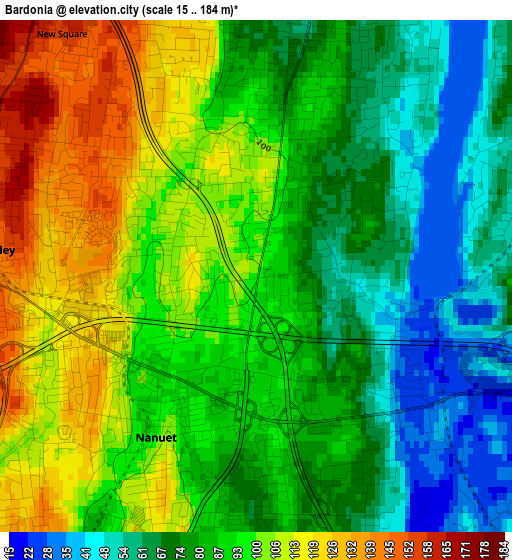 Bardonia elevation map