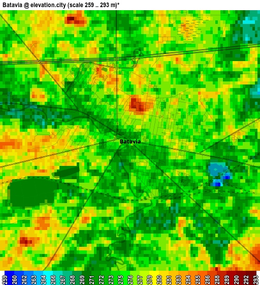 Batavia elevation map