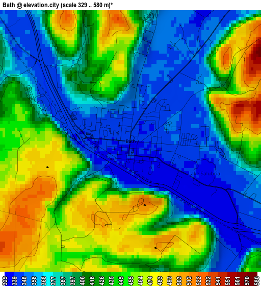 Bath elevation map