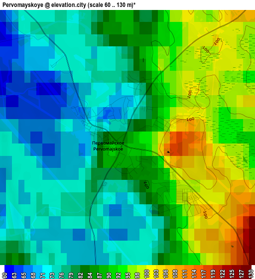 Pervomayskoye elevation map