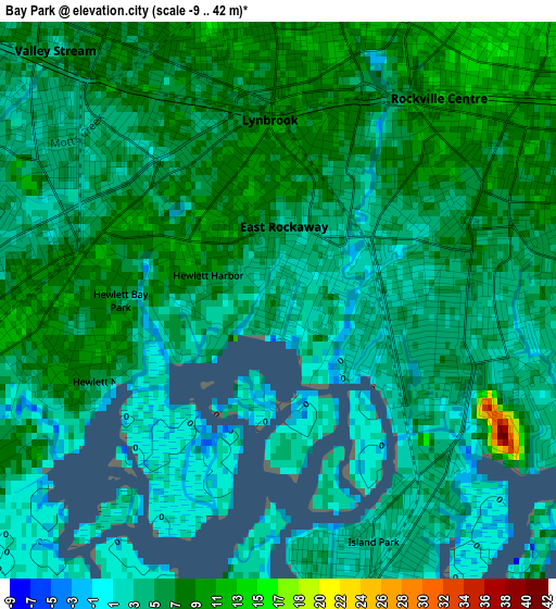 Bay Park elevation map