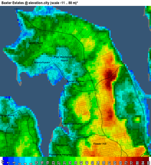 Baxter Estates elevation map