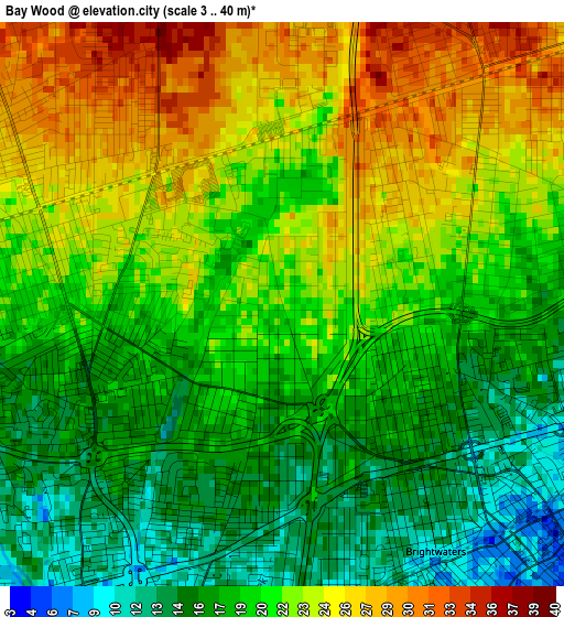 Bay Wood elevation map