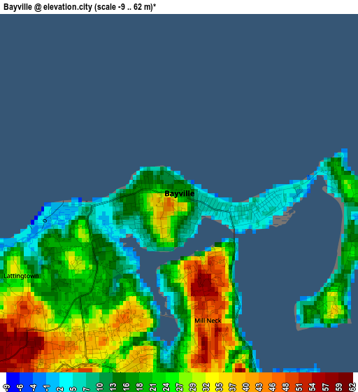 Bayville elevation map