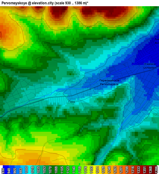 Pervomayskoye elevation map