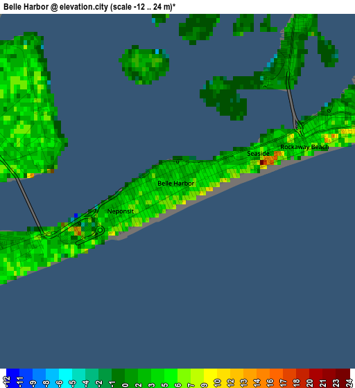 Belle Harbor elevation map