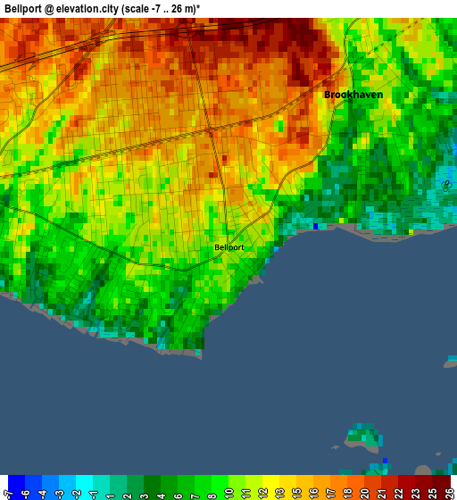 Bellport elevation map