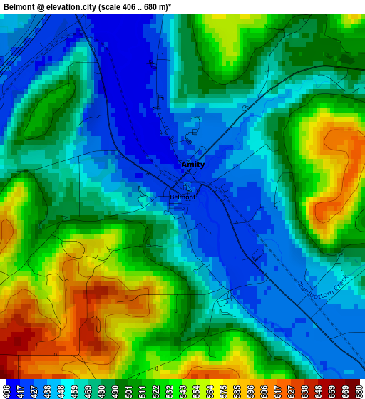 Belmont elevation map