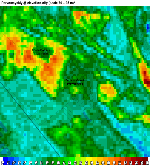 Pervomayskiy elevation map