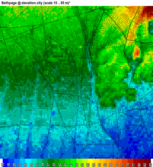 Bethpage elevation map