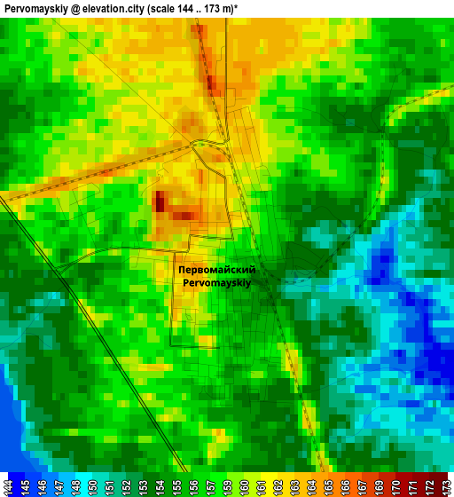 Pervomayskiy elevation map